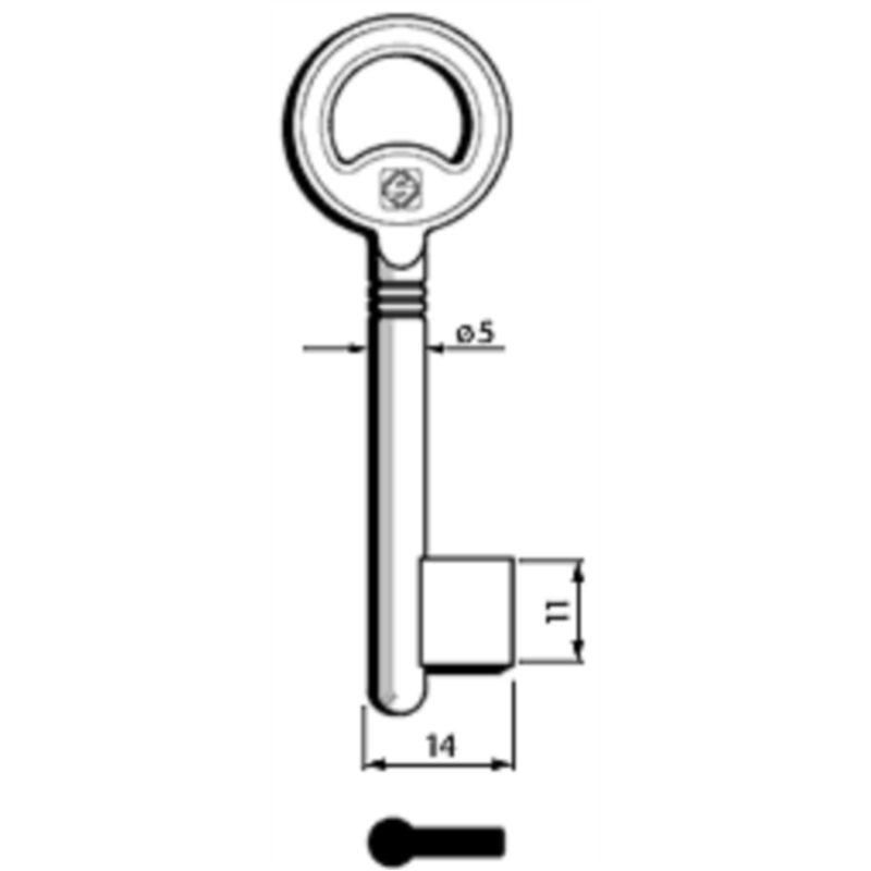 CLÉ A GORGES LAITON POLI EY300_20B