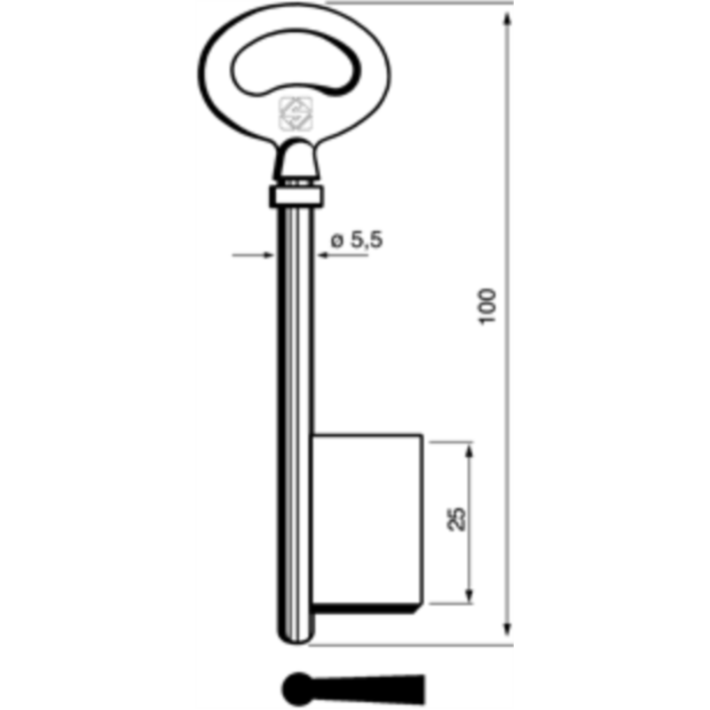 CLÉ À GORGES LAITON POLI 6M12_20B