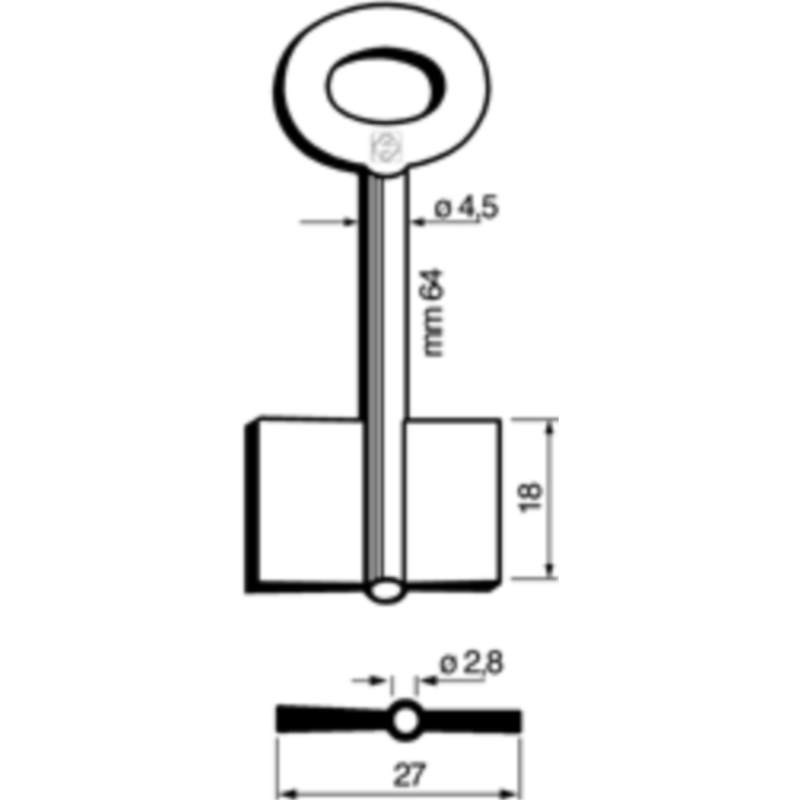 CLÉ COFFRE-FORT FEMELLE 8164STM_30