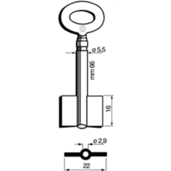 CLÉ COFFRE-FORT FEMELLE 8166STM_30