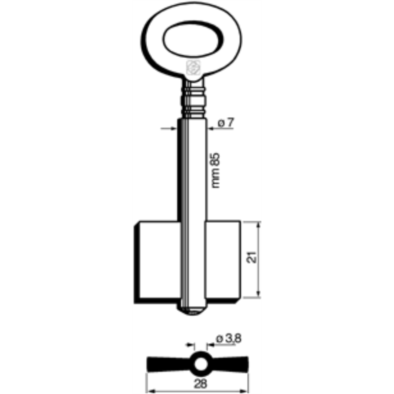 CLÉ COFFRE-FORT FEMELLE 8181STM_30
