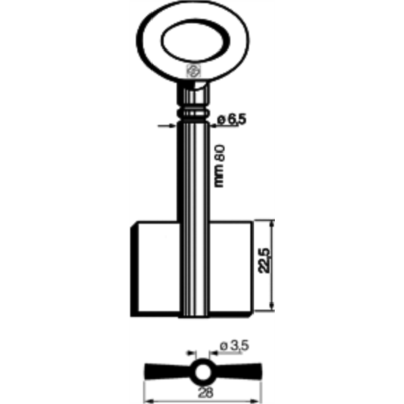 CLÉ COFFRE-FORT FEMELLE 8208_30