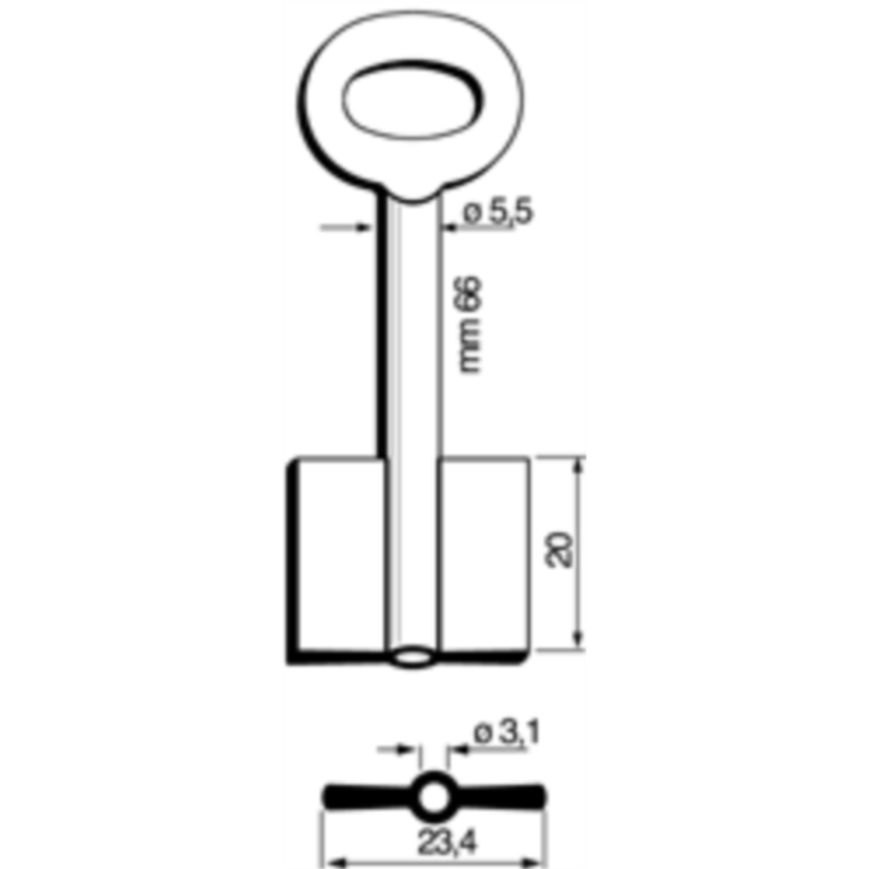CLÉ COFFRE-FORT FEMELLE 8466ASS_30