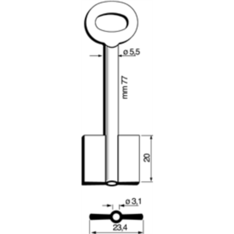 CLÉ COFFRE-FORT FEMELLE 8477ASS_30