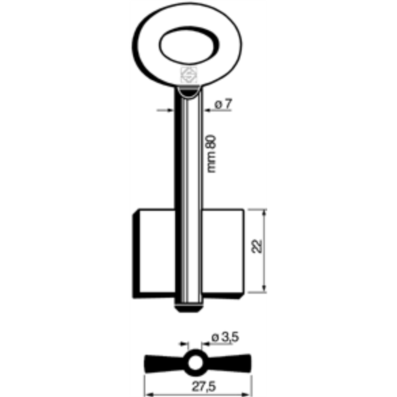 CLÉ COFFRE-FORT FEMELLE 8608_30
