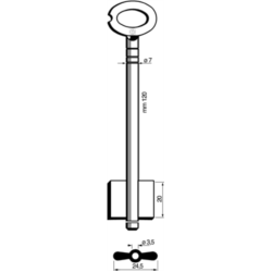 CLÉ COFFRE-FORT FEMELLE 8712_30