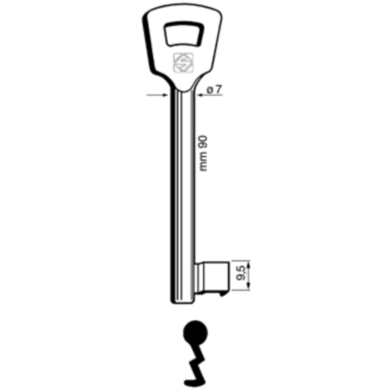 CLÉ ZAMAC 8NFHL_50 8NFHL_50