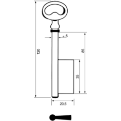 CLE A GORGE 5X120 PAN.35 FONTE GBF605