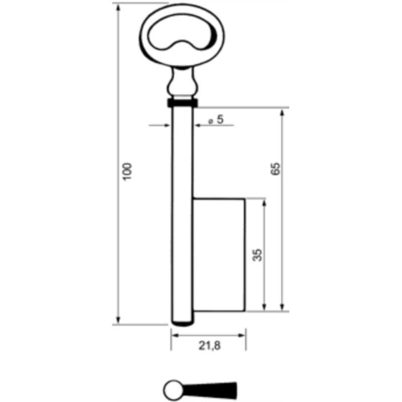 CLE A GORGE FOREE 5X100 FONTE GFF602