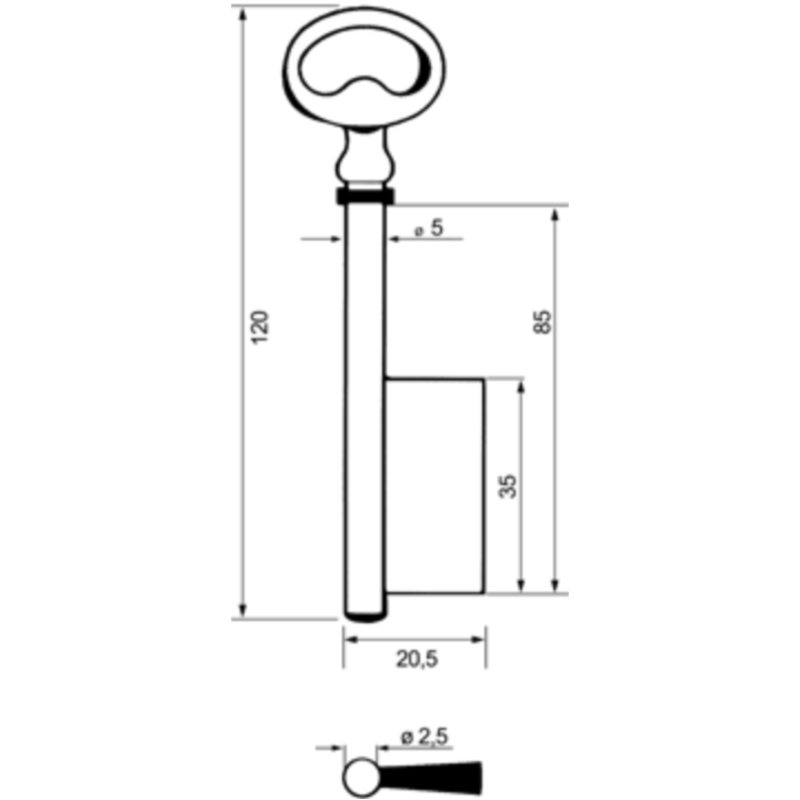 CLE A GORGE FOREE 5X120 FONTE GFF604