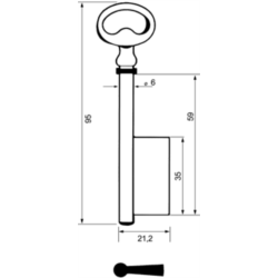CLE A GORGE 6X95 PAN.35 FONTE GBF626