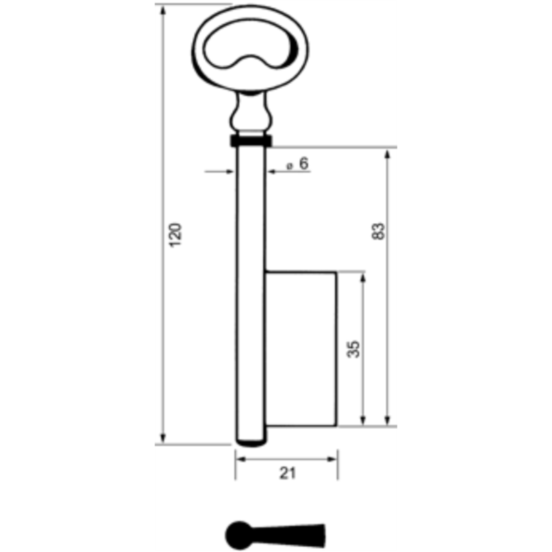 CLE A GORGE 6X120 PAN.35 FONTE GBF629