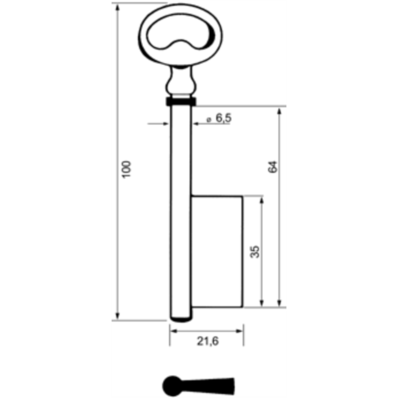 CLE A GORGE 6.5X100 PAN.35 FONTE GBF637