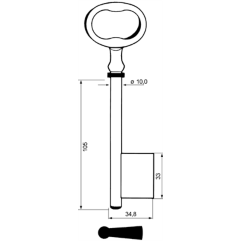CLE PAN.ANGLAIS 10X170 FONTE ABF612