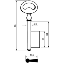 CLE A GORGE 6X70 PAN.25 FONTE LRF825