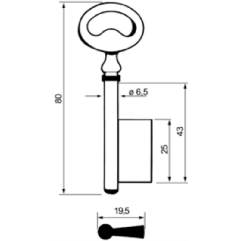 CLE A GORGE 6.5X80 PAN.25 FONTE LRF837