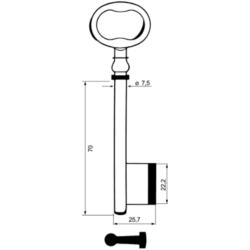 CLE PAN.A MUSEAU 7.5X130 FONTE MBF608