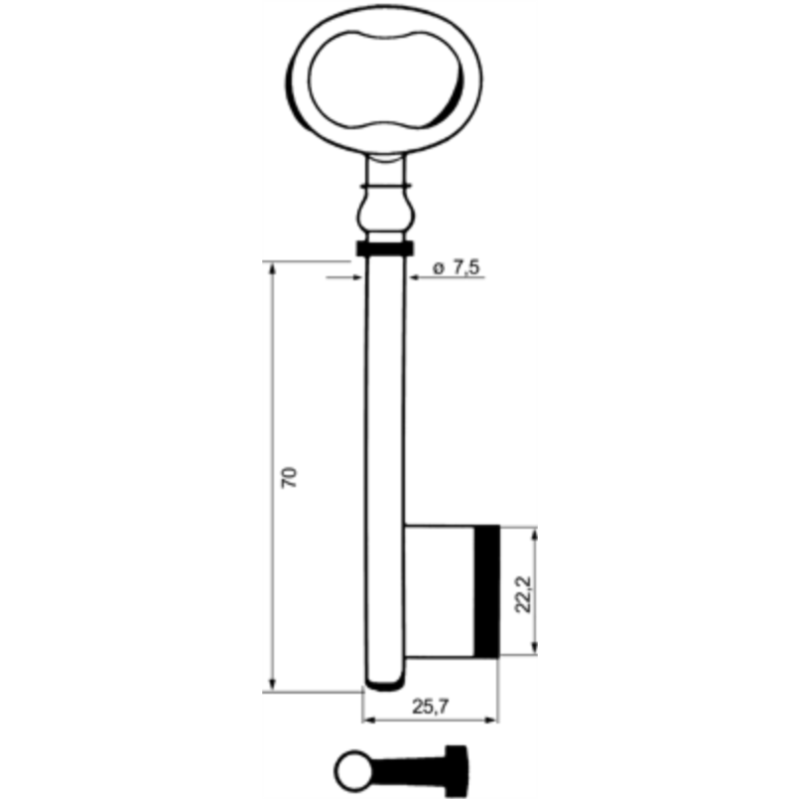 CLE PAN.A MUSEAU FOREE 7.5X130 MFF608
