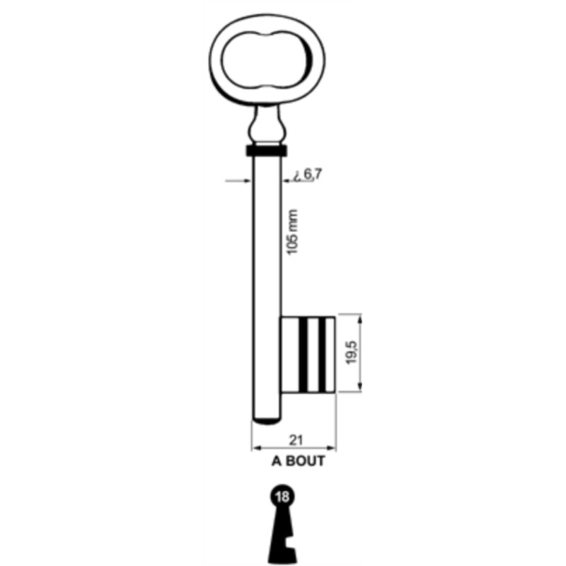 CLE A CHIFFRE             L105 UNB605F-18