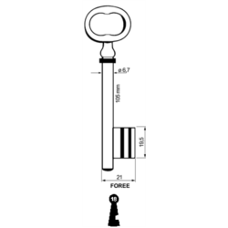 CLE A CHIFFRE FOREE       L105 UNF615F-18