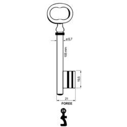 CLE A CHIFFRE FOREE       L105 UNF615F-25