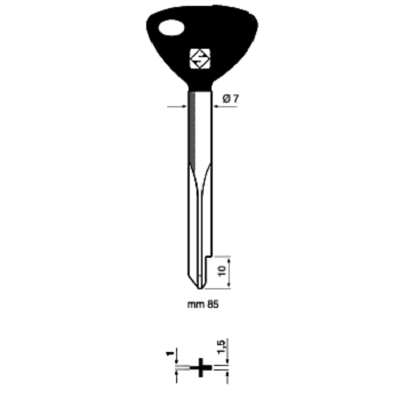 CLÉ CRUCIFORME DESIGN XZ1BP_3K