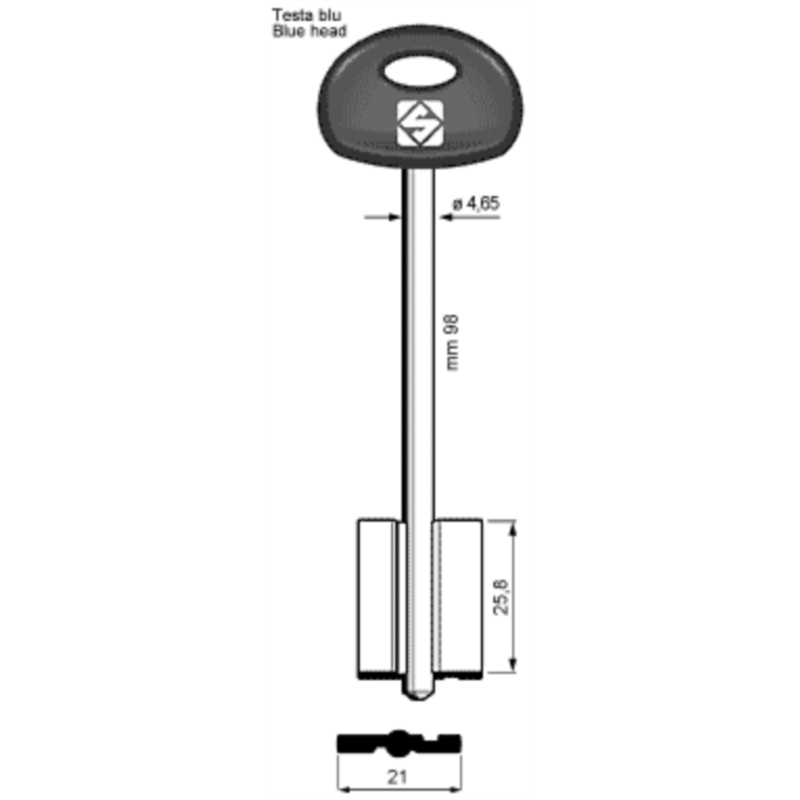 CLÉ DOUBLE PANNETON - BLEU 5FI23P_23