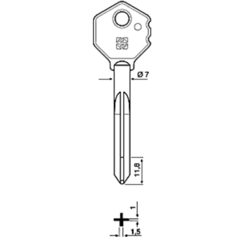 CLÉ CRUCIFORME XIE4_30