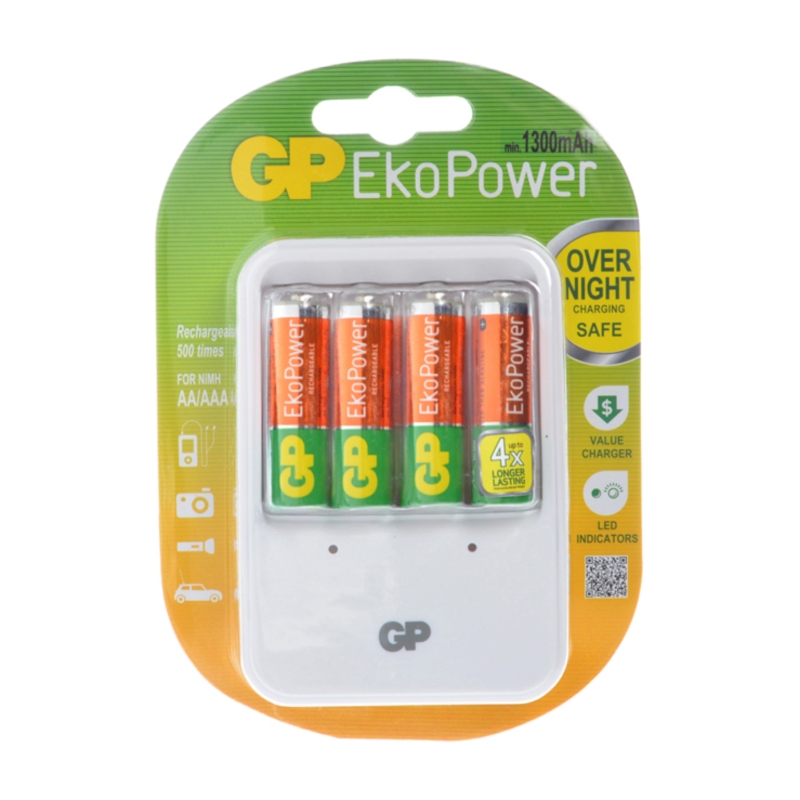 CHARGEUR pour piles rechargeables GP E411 + 4 AA 2000mAh 202233