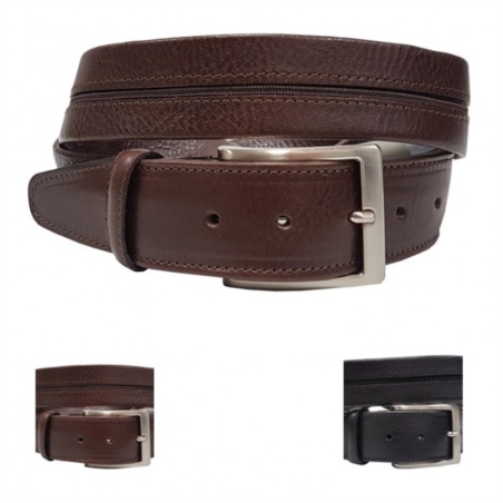 CEINTURE RANGE BILLET EN VEAU 040/2ZIP