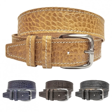 CEINTURE COLLET FACON CROCO PICURE BLANCHE 408/40MM