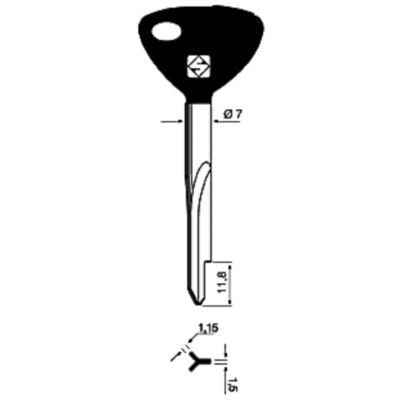 CLÉ CRUCIFORME DESIGN XF1P_3K