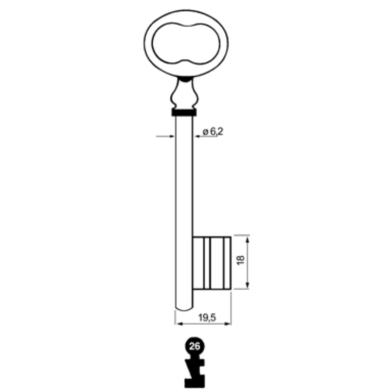 CLE A CHIFFRE             L105 SLR715-26