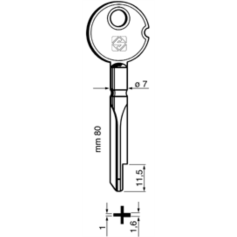 CLÉ CRUCIFORME XY7_30