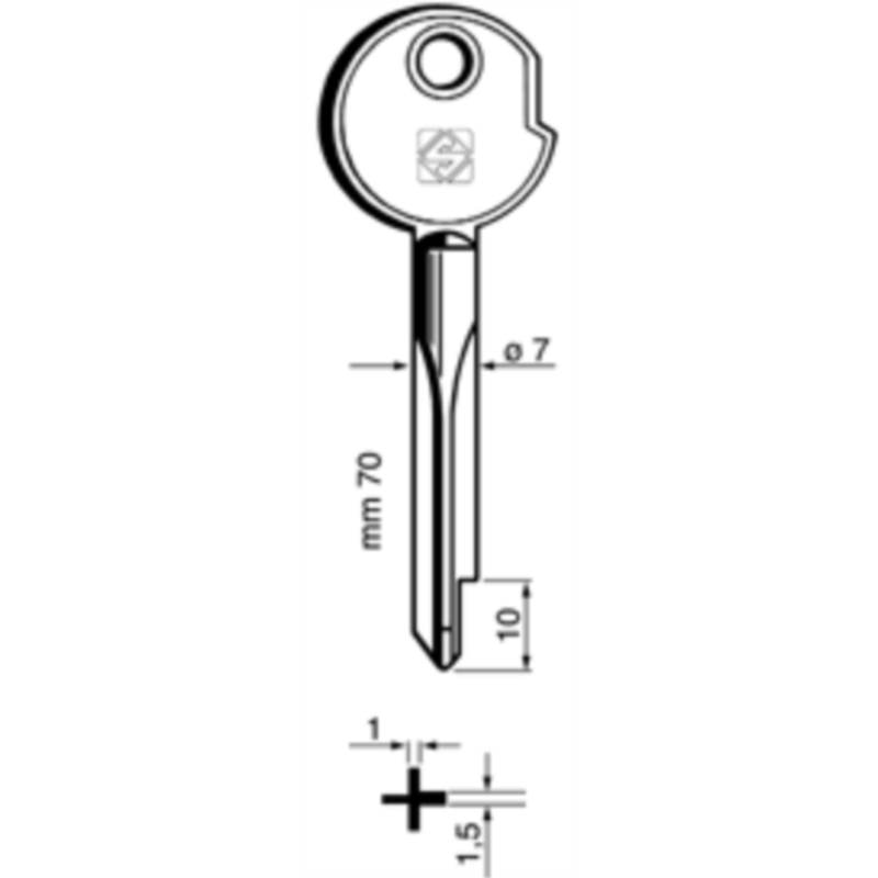 CLÉ CRUCIFORME XZ1A_30