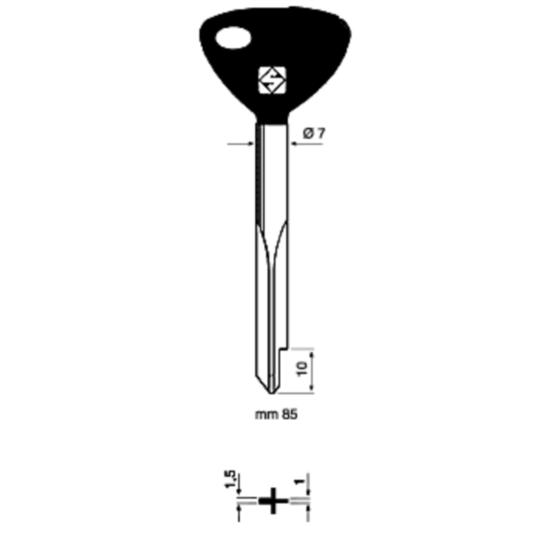 CLÉ CRUCIFORME DESIGN XZ2BP_3K