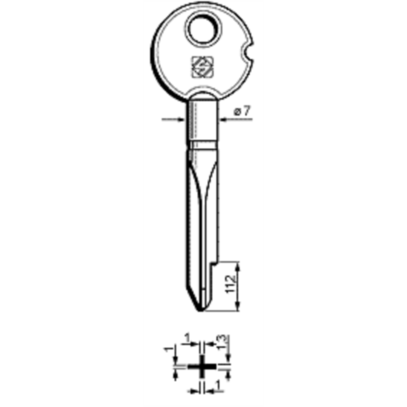 CLÉ CRUCIFORME XZAS2_30 XZAS2_30