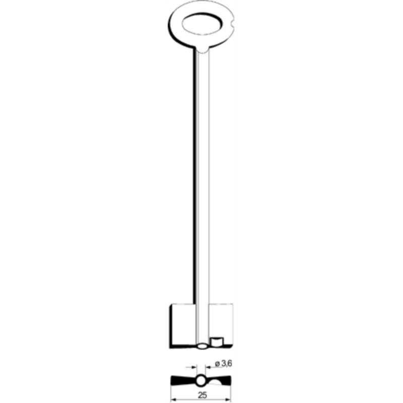 CLE DE COFFRE CONVAR 140MM CFS559