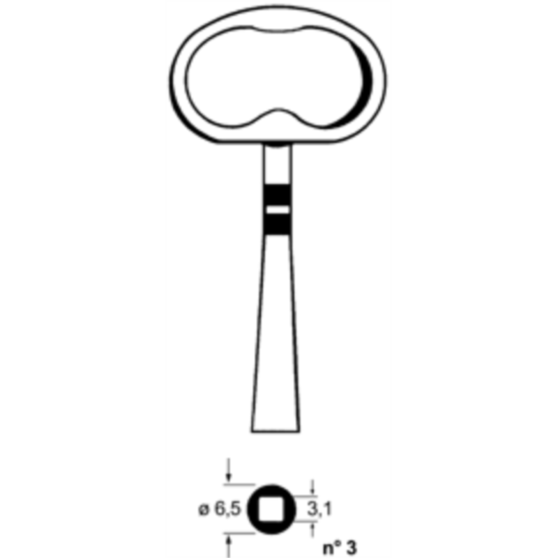 CLE DE PENDULE CARREE 3.1 PDL503