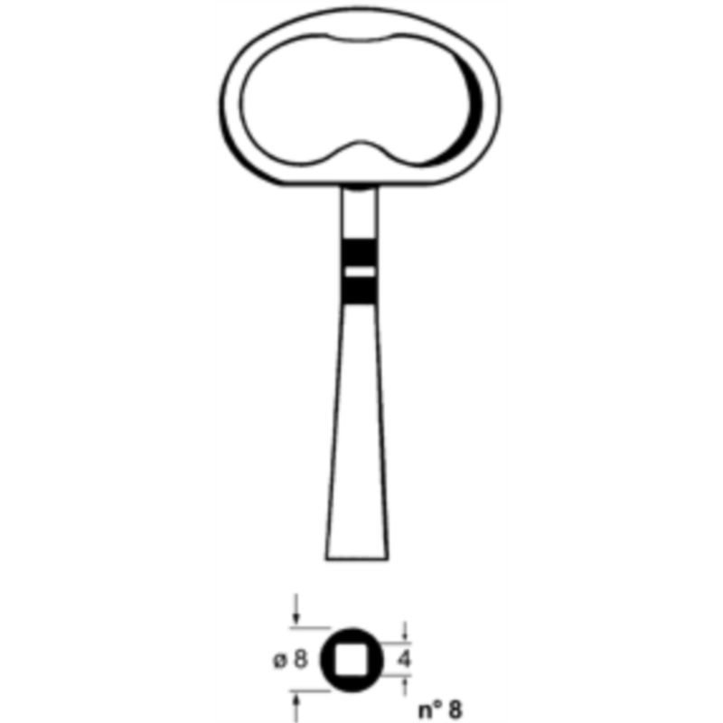 CLE DE PENDULE CARREE 4 PDL508