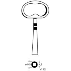 CLE DE PENDULE CARREE 4.8 PDL512