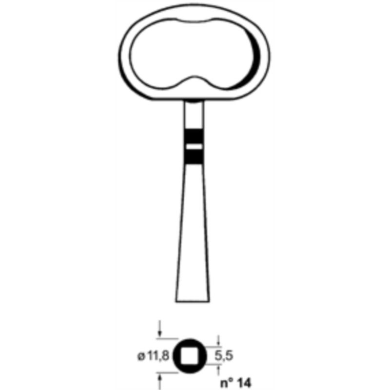 CLE DE PENDULE CARREE 5.5 PDL514