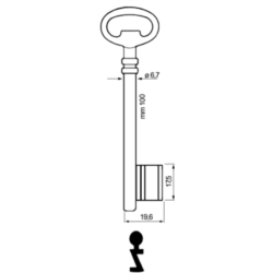 CLE A CHIFFRE TYPE -G.R.- L100 PE201-1