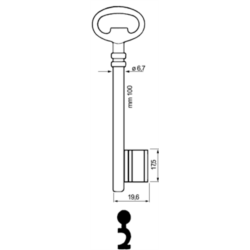 CLE A CHIFFRE TYPE -G.R.- L100 PE201-21