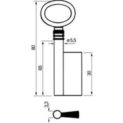 CLE DE MEUBLE FOREE  L 80x18 CMD518G