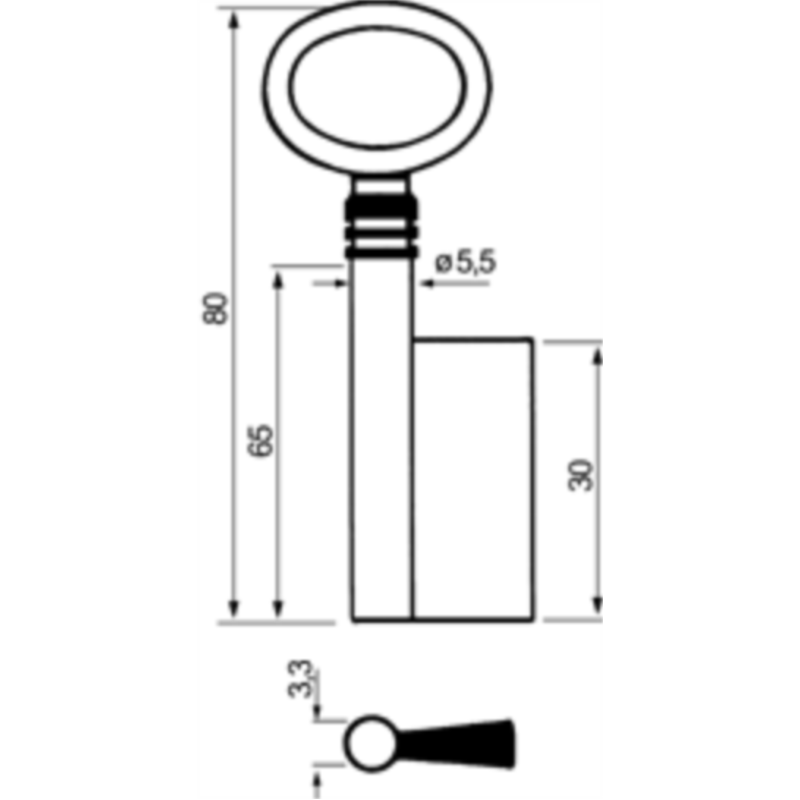 CLE DE MEUBLE FOREE  L 80x18 CMD518G