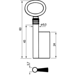CLE DE MEUBLE FOREE  L 60x19 CMD525G