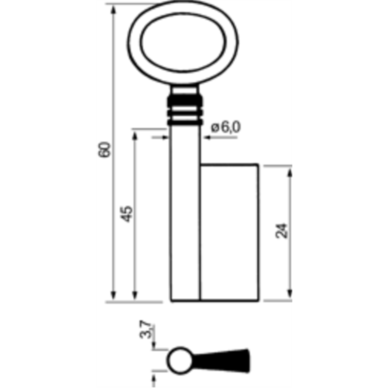 CLE DE MEUBLE FOREE  L 60x19 CMD525G