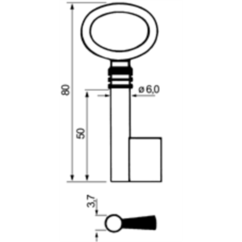 CLE DE MEUBLE FOREE L80 CMD529