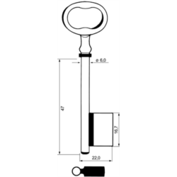 CLE PAN.PLEIN FOREE 6X90 FONTE PFF604